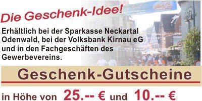 Geschenk-Gutschein des Gewerbevereins Osterburken, Vorderseite